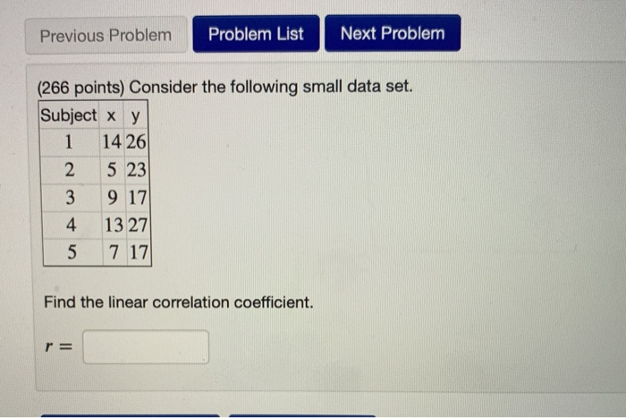 Solved Previous Problem Problem List Next Problem 1 (266 | Chegg.com