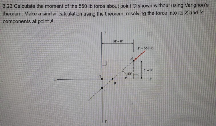 Solved 3.22 Calculate The Moment Of The 550-1b Force About | Chegg.com