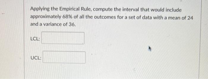 Solved Applying The Empirical Rule, Compute The Interval | Chegg.com