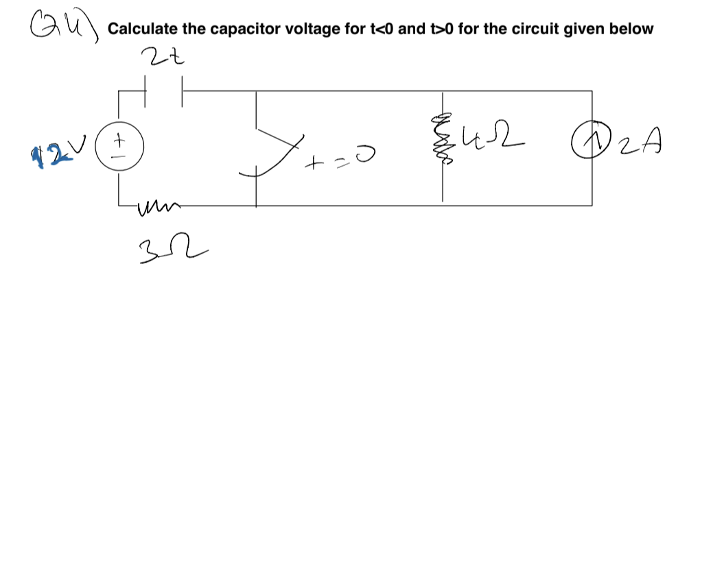 Solved Q4 ﻿Calculate the capacitor voltage for t