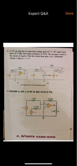 Solved Expert Q&A Done 2. A 741 op amp has an open-loop | Chegg.com