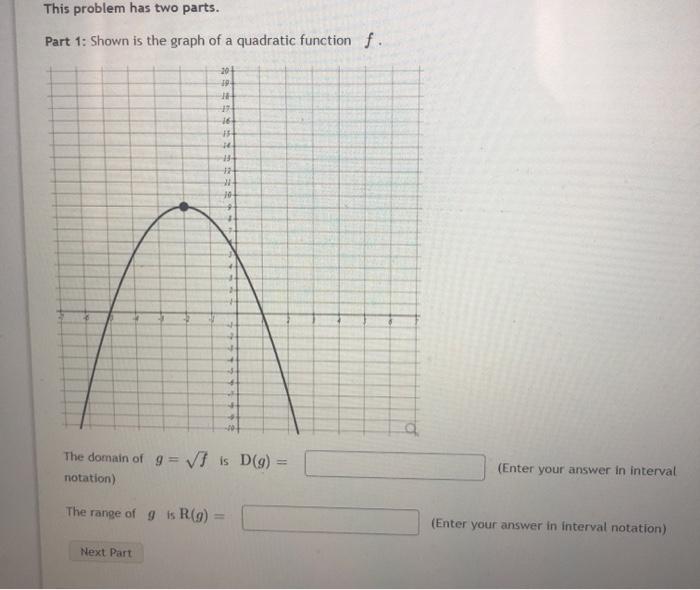 Solved This problem has two parts. Part 1: The graphs of | Chegg.com