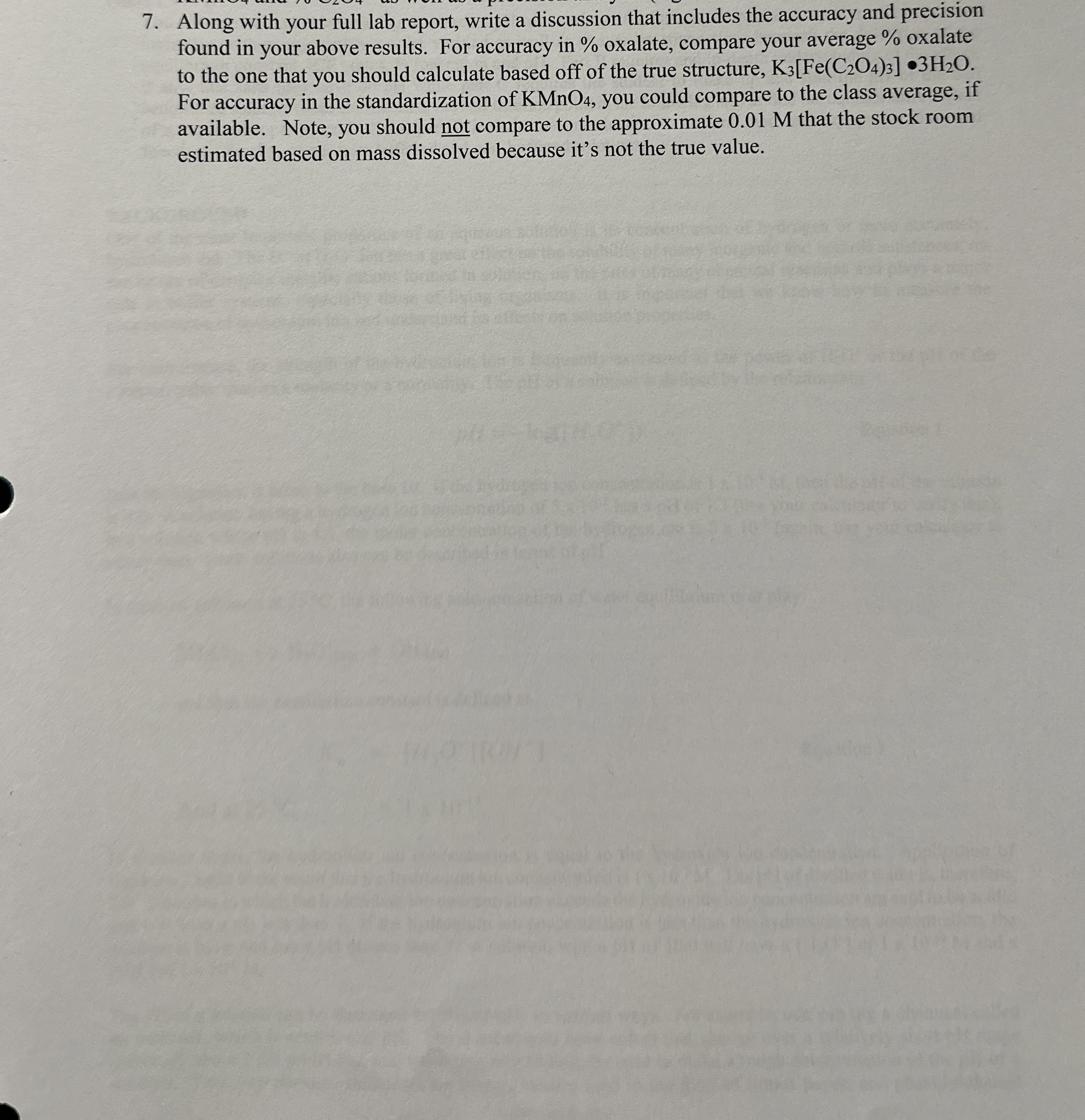 Along with your full lab report, write a discussion