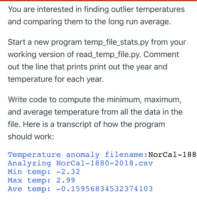 Solved Pyhton. write code to compute the miniym, maximum, | Chegg.com