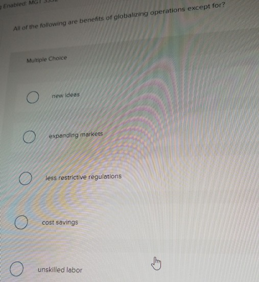 Solved Enabled M All of the following are benefits of