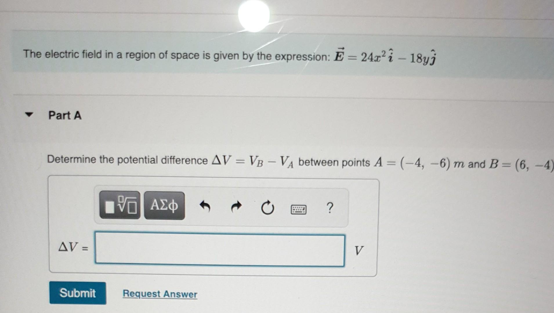 Solved The Electric Field In A Region Of Space Is Given By | Chegg.com