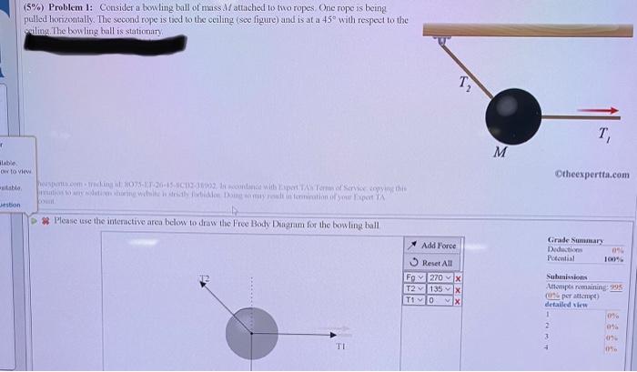 Solved 5 Problem 1 Consider A Bowling Ball Of Mass 1 3891