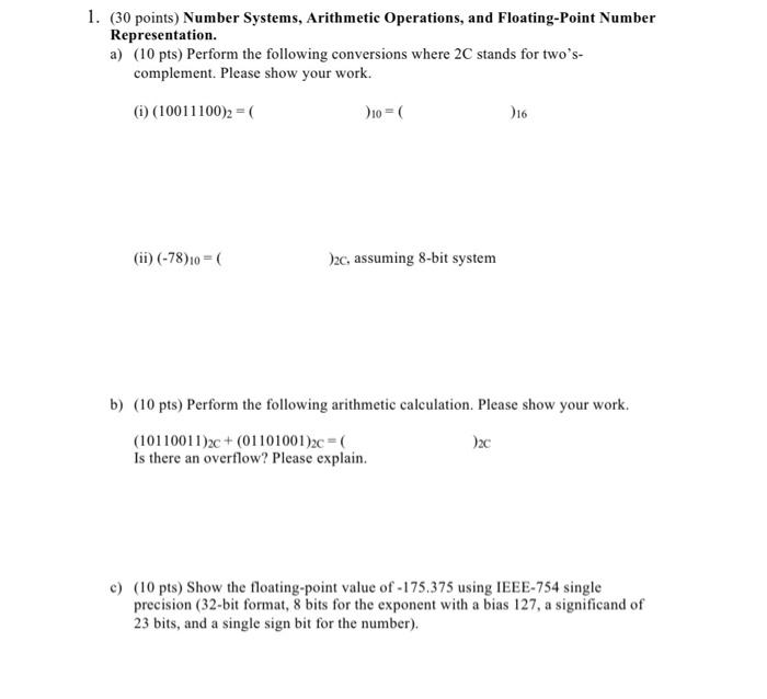 Solved (i) (10011100)2=( )10=( )16 (ii) (−78)10=( )2c, | Chegg.com