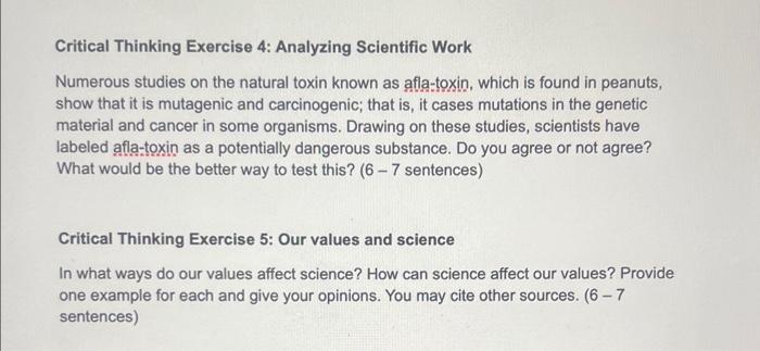 scientific literacy and critical thinking answers