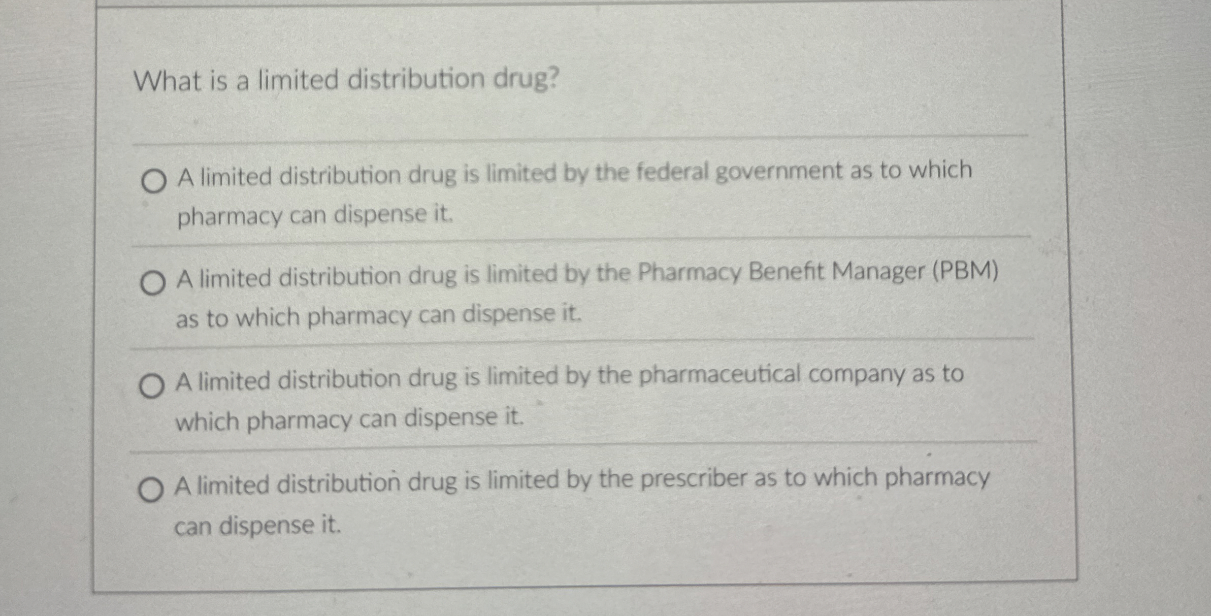 Solved What is a limited distribution drug?A limited | Chegg.com