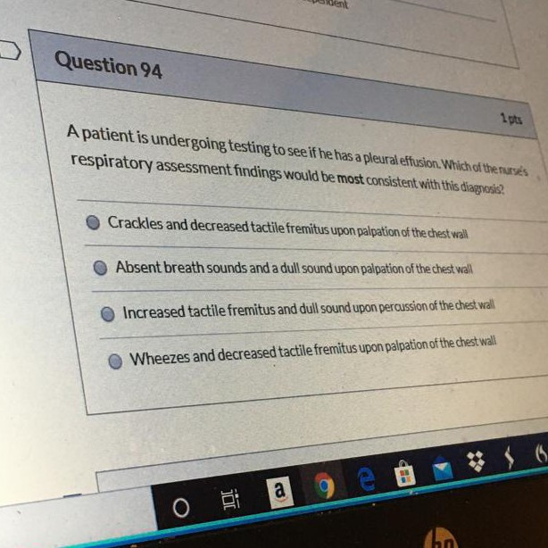 Solved Question 94 A patient is undergoing testing to see if | Chegg.com