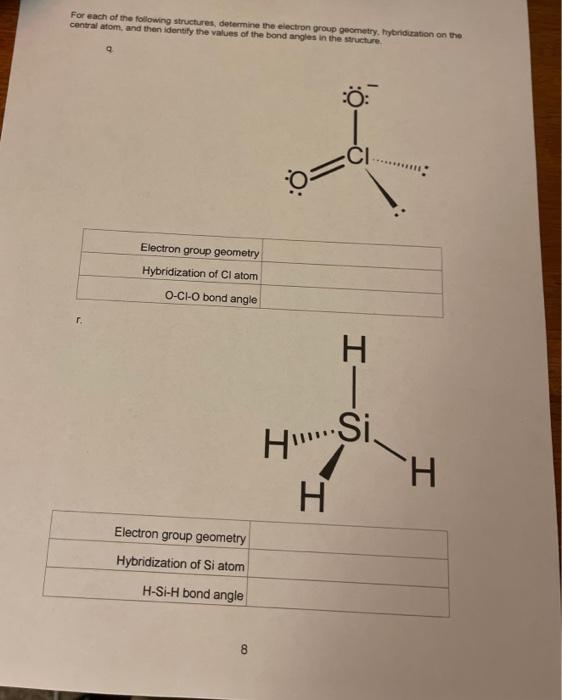 Solved For each of the following structures, determine the | Chegg.com