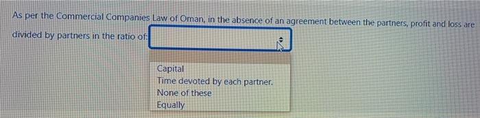 As Per The Commercial Companies Law Of Oman In The Chegg Com