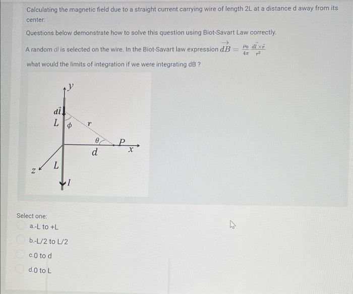 Solved Calculating the magnetic field due to a straight | Chegg.com