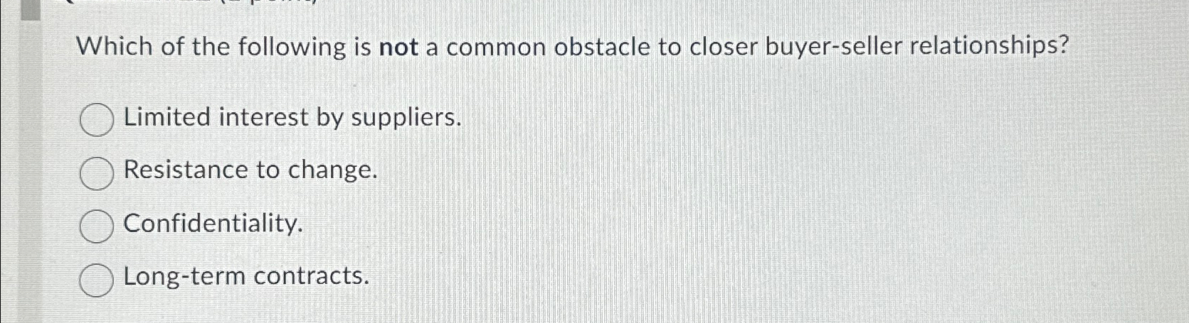 Solved Which of the following is not a common obstacle to | Chegg.com