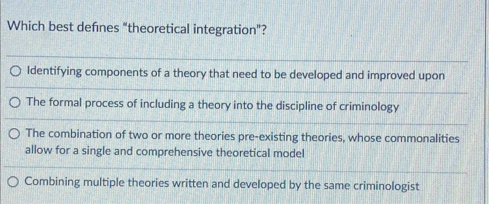 Solved Which Best Defines "theoretical | Chegg.com