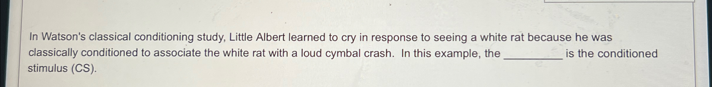 Solved In Watson's classical conditioning study, Little | Chegg.com