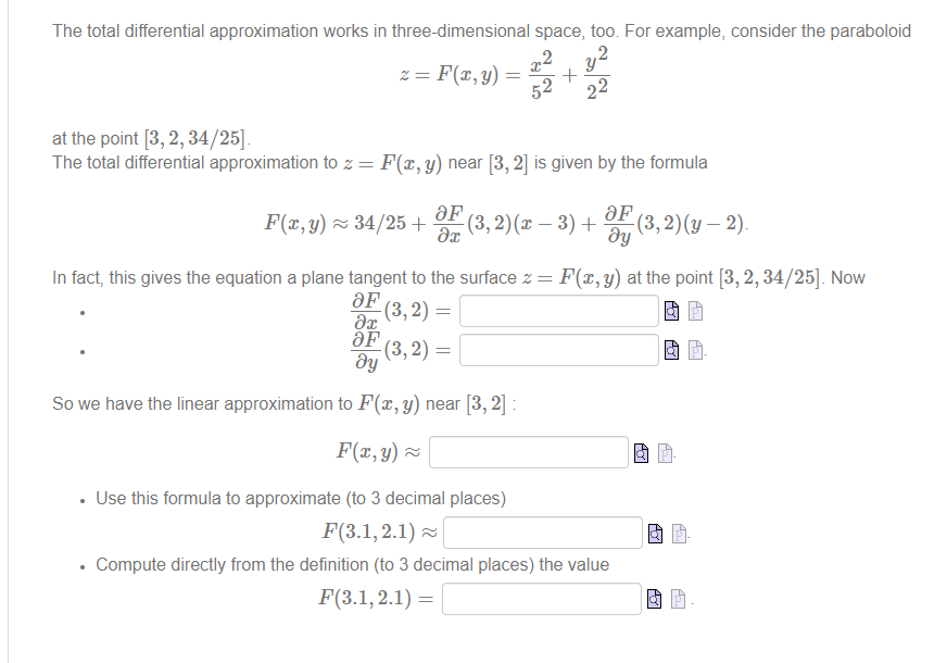 Solved The total differential approximation works in | Chegg.com