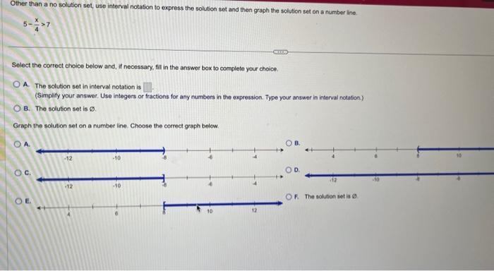 Solved Other than a no solution set, use interval notation | Chegg.com