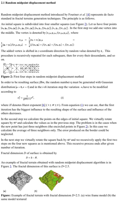Solved 2.1 Random midpoint displacement method Random | Chegg.com