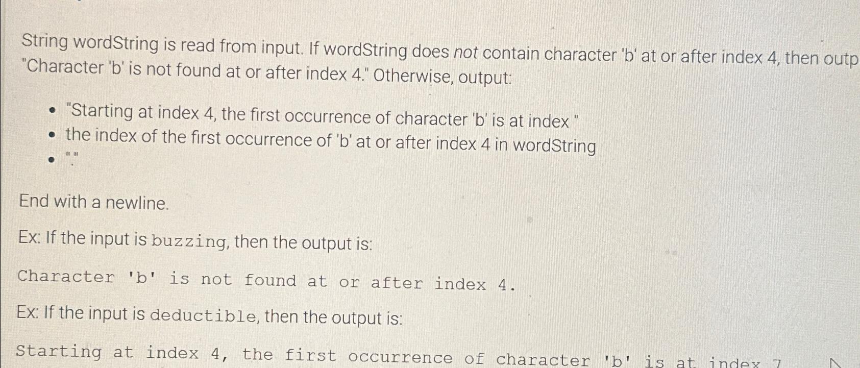 Solved String wordString is read from input. If wordString | Chegg.com
