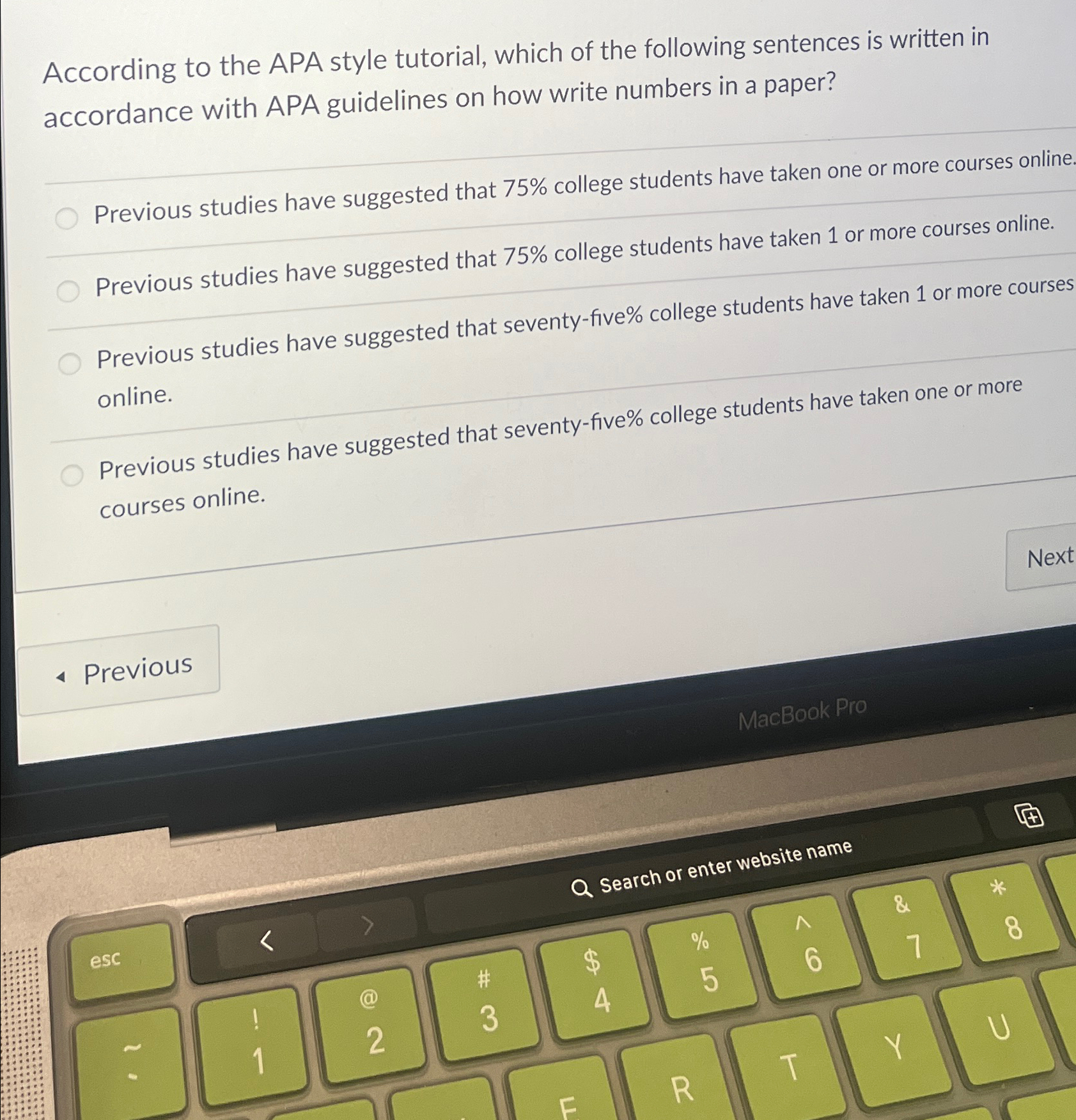 Solved According to the APA style tutorial, which of the | Chegg.com