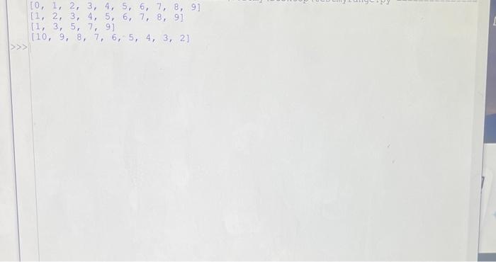 Solved define and test a function myrange. this function | Chegg.com