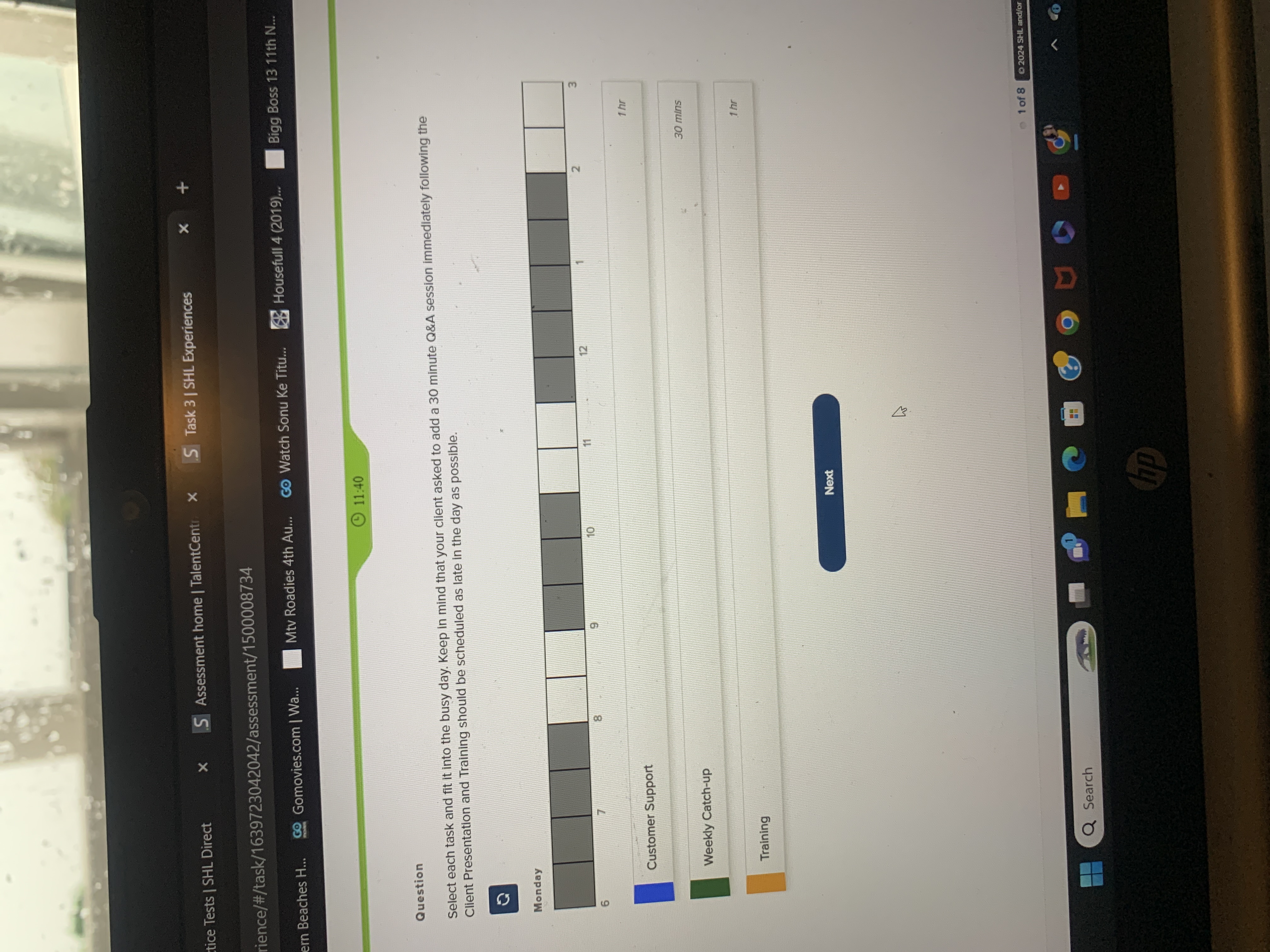 Solved QuestionSelect each task and fit it into the busy | Chegg.com