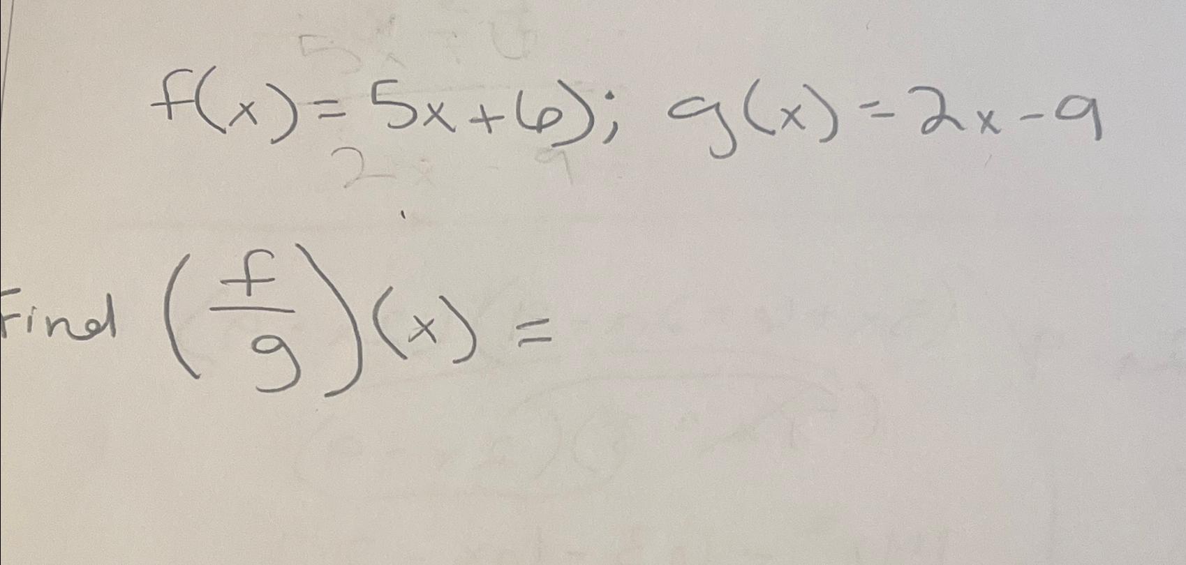 Solved 5x+62x-9 | Chegg.com