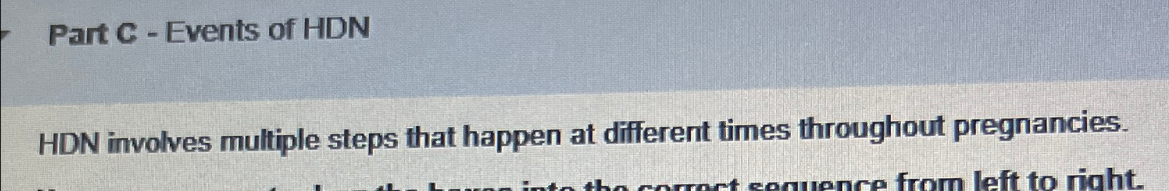 Solved Part C - ﻿Events of HDNHDN involves multiple steps | Chegg.com