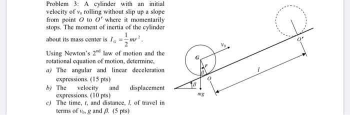 Solved Problem 3: A cylinder with an initial velocity of v, | Chegg.com