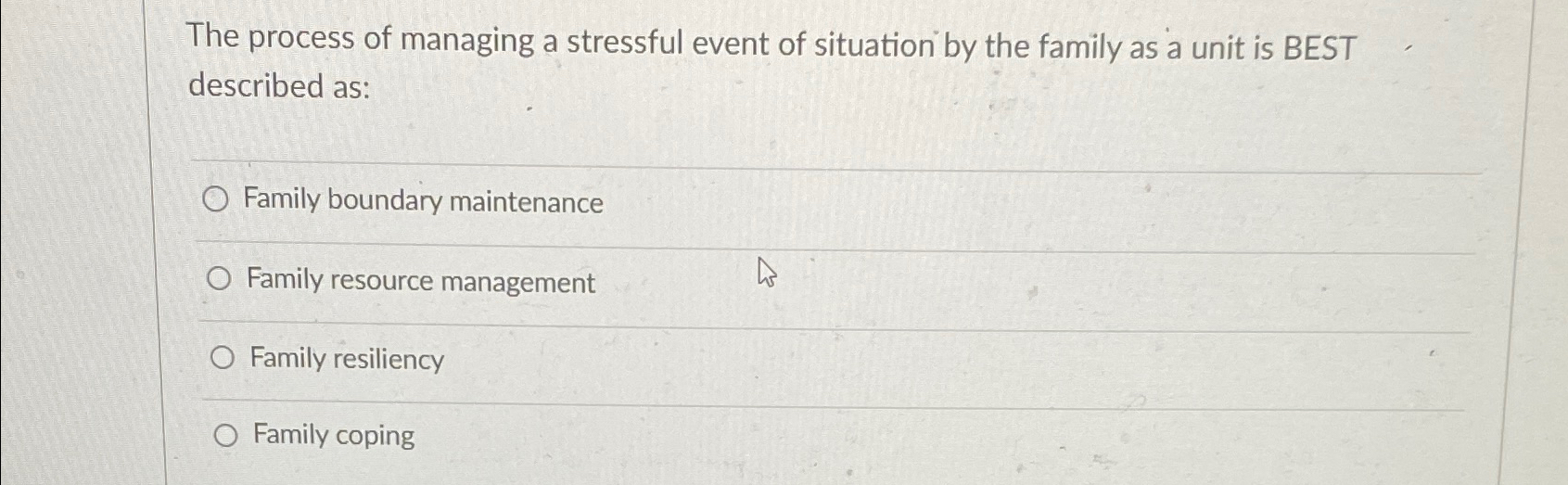 Solved The process of managing a stressful event of | Chegg.com