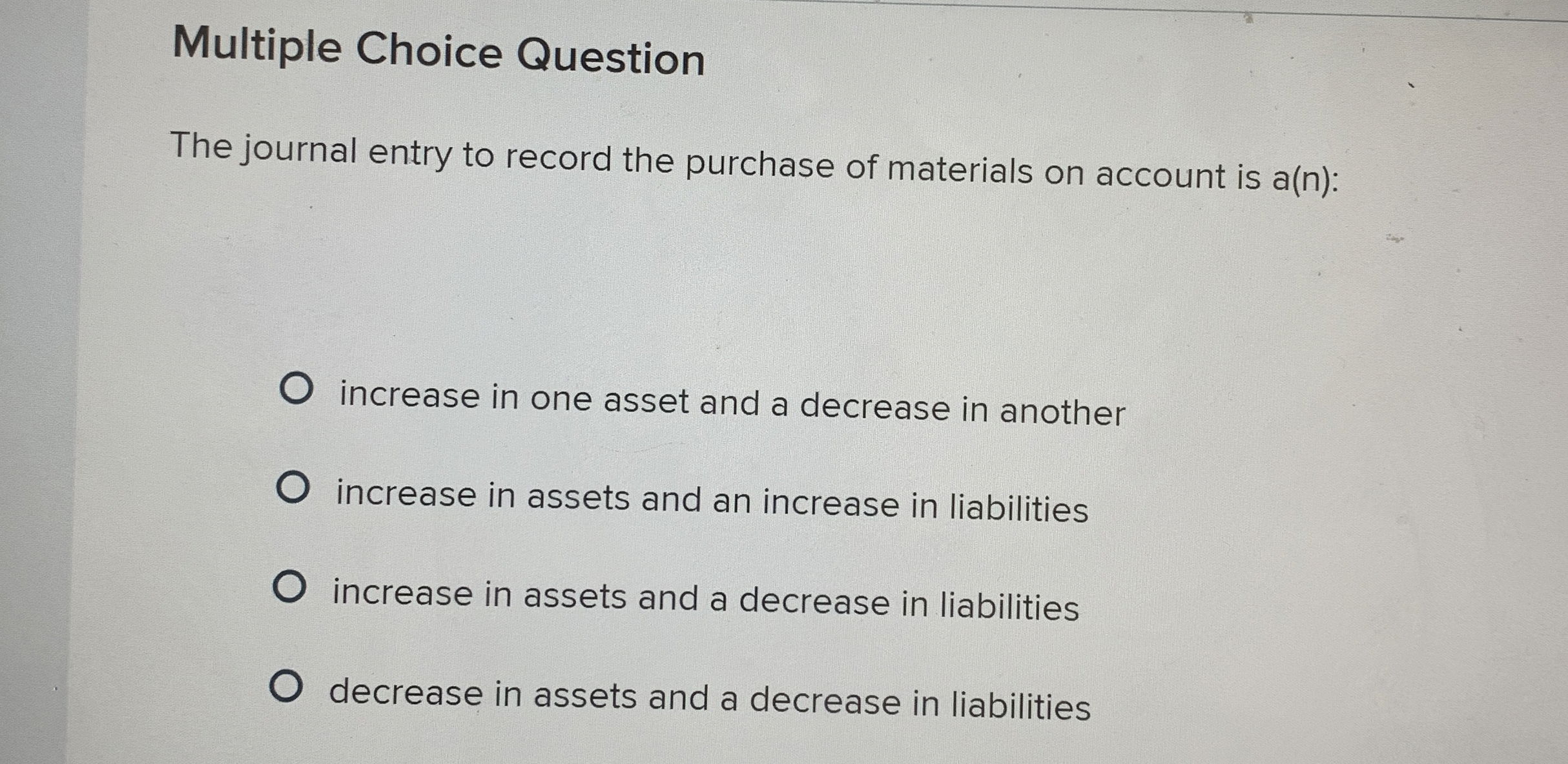 Solved Multiple Choice QuestionThe journal entry to record | Chegg.com