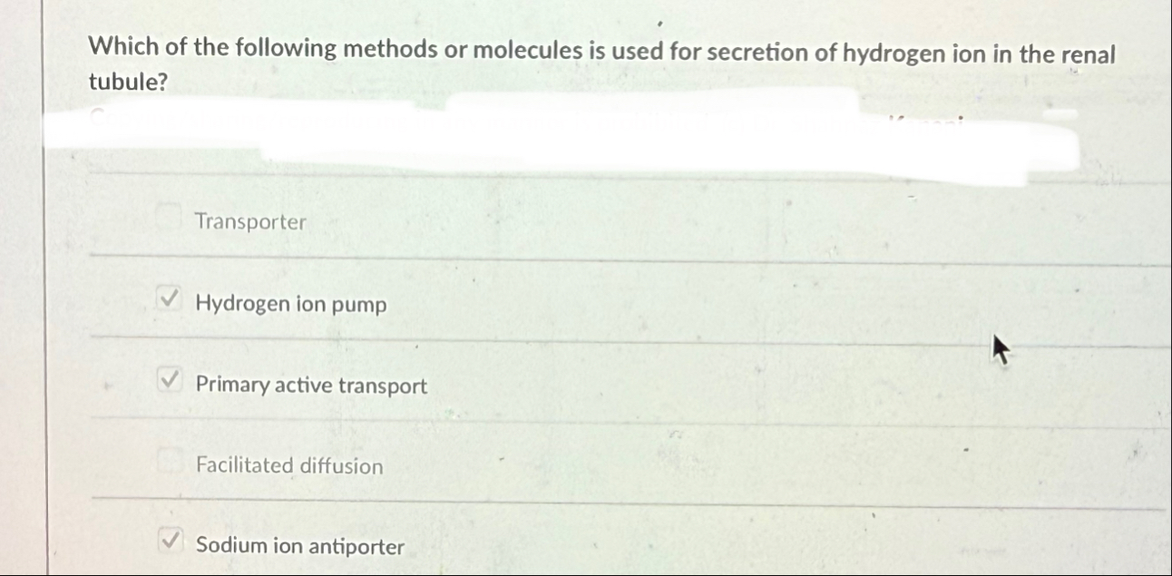 Solved Which of the following methods or molecules is used | Chegg.com