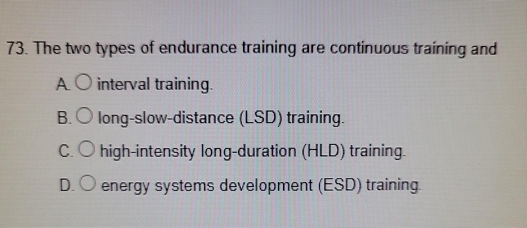 Types of interval discount training