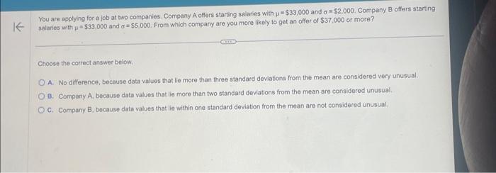 Solved You are applying for a job at two companies. Company | Chegg.com