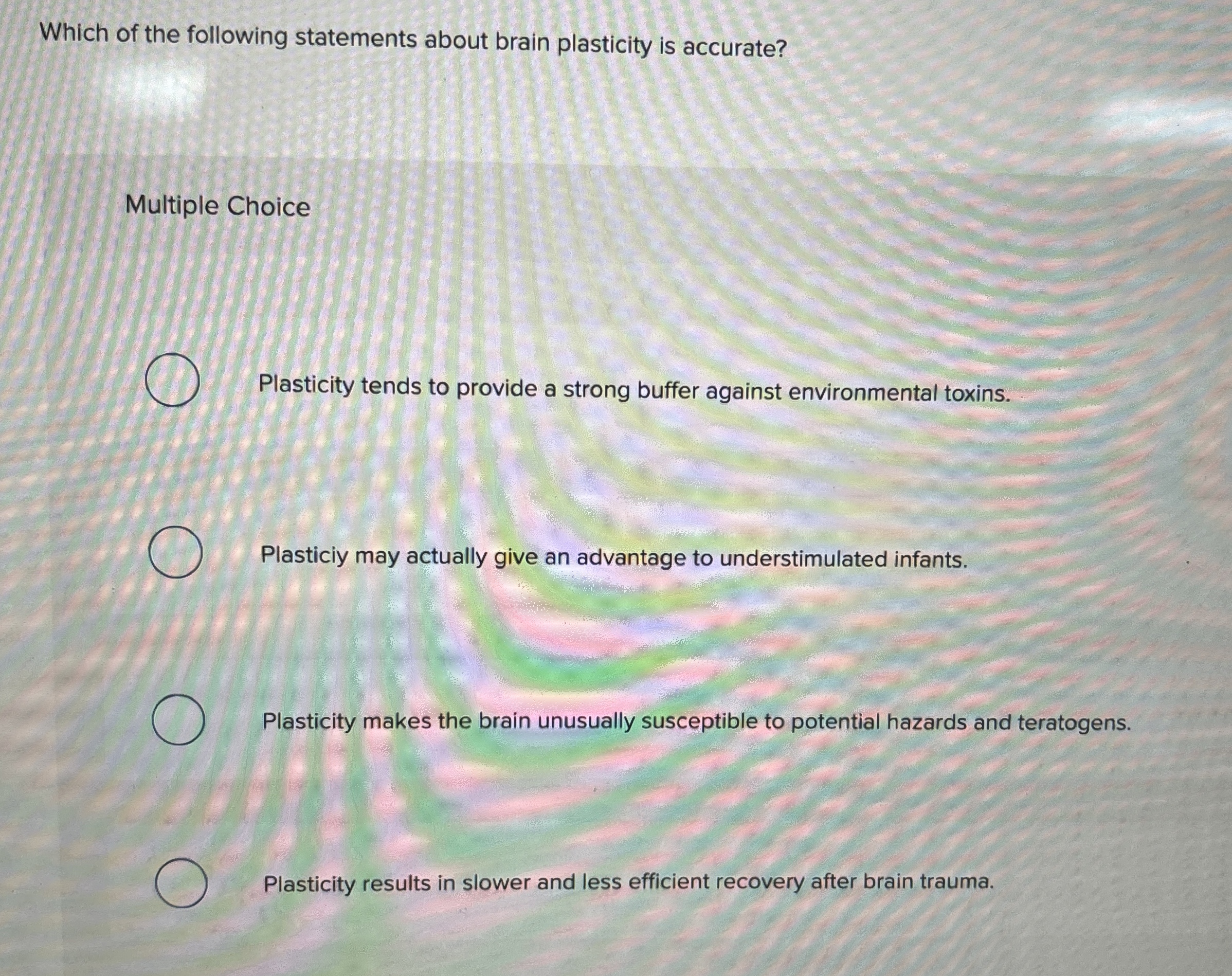 Solved Which of the following statements about brain | Chegg.com