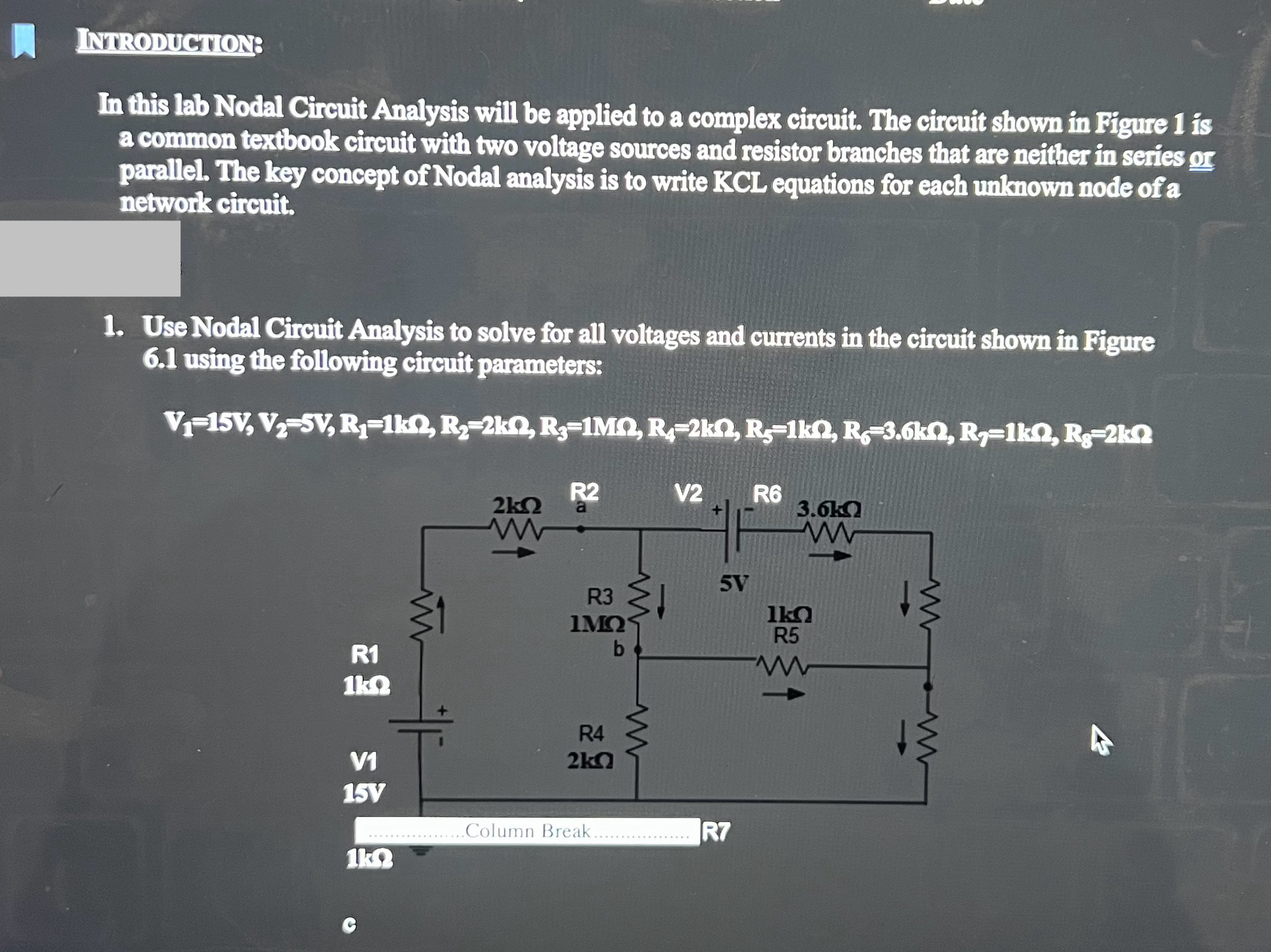 Use Nodal Circuit Analysis to solve for all voltages | Chegg.com