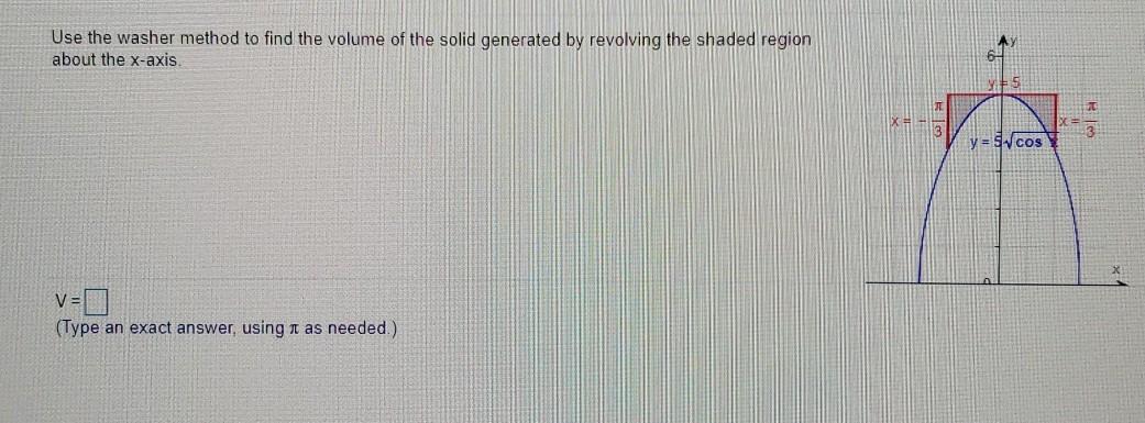 Solved Use the washer method to find the volume of the solid | Chegg.com