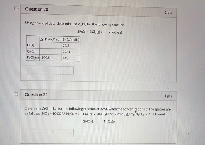 Solved Question 20 1 Pts Using Provided Data Determine Agº Chegg Solved Question 20 1 Pts Using Provided Data Determine Agº Chegg