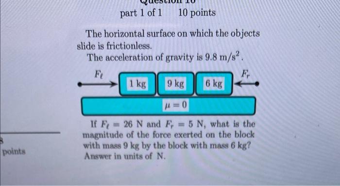 Solved part 1 of 1 10 points The horizontal surface on which