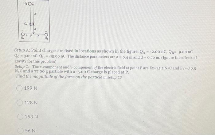 Solved Q. O 2 Q OX 0. 04 3 PO Setup A: Point charges are | Chegg.com