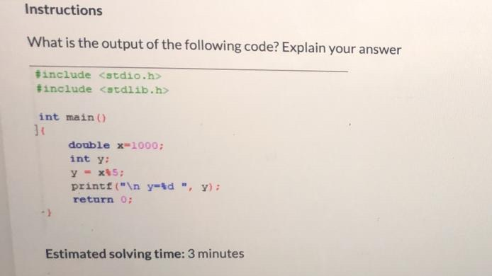 Solved Instructions What is the output of the following | Chegg.com