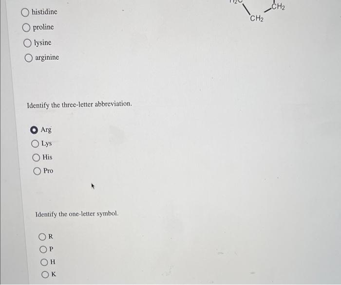 Solved The structure of an amino acid is shown. Identify the | Chegg.com