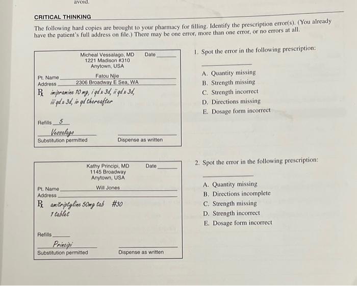 Solved CRITICAL THINKING The following hard copies are | Chegg.com