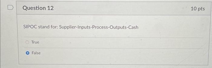 Solved Question 12 SIPOC stand for: | Chegg.com