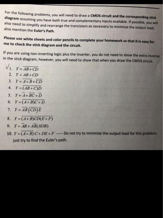 Solved For the following problems, you will need to draw a | Chegg.com