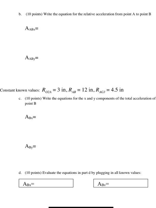 Solved II. Acceleration Analysis (30 Points Total) (No | Chegg.com