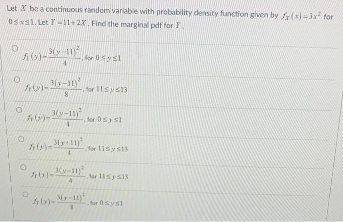 Solved Let X be a continuous random variable with | Chegg.com