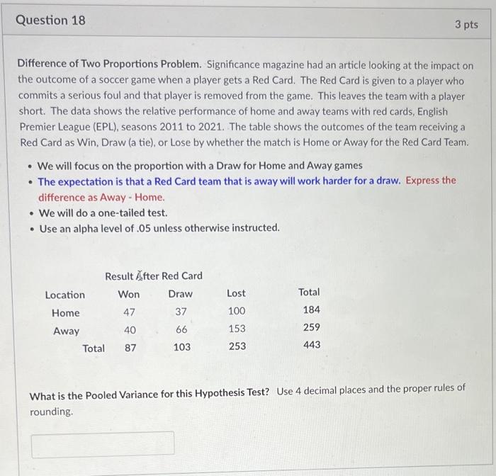 Solved Difference of Two Proportions Problem. Significance | Chegg.com
